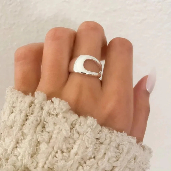 925 Sterling Silver Chunky Bold Statement Ring Minimalist Wrap Ring - Picture 3 of 10